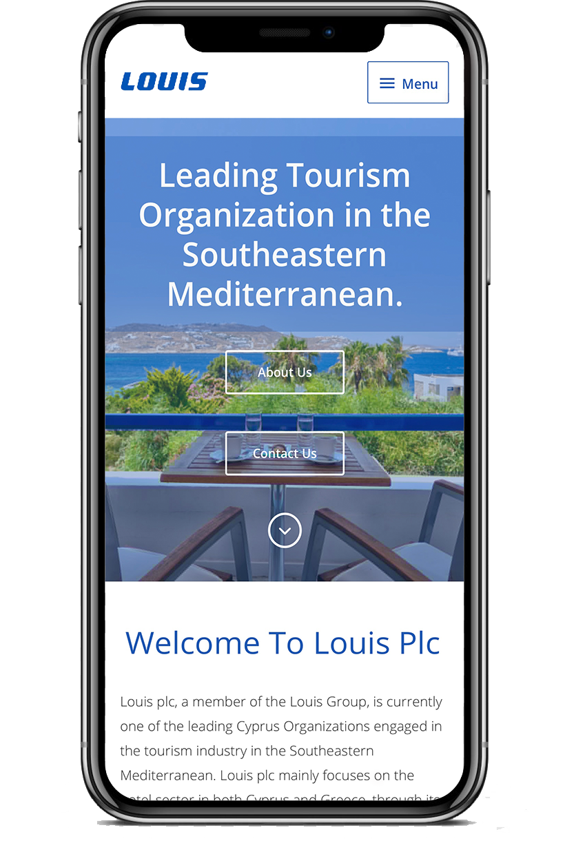 Louis Plc Corporate Website Development mobile responsive design